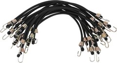 15 Pack Heavy Duty Bungee Cords with Hooks 10 Inch Mini Black, Black