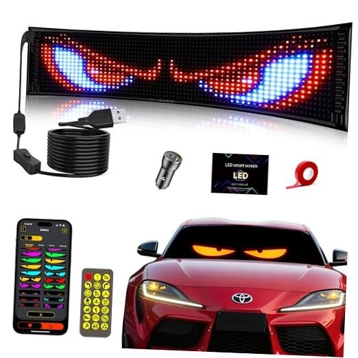 Devil Eyes Light for Cars, 15&Prime;x4&Prime; LED Eyes for Car Windshield, 14.7×3.6 inch