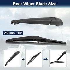 Rear Windshield Wiper Blade Arm Set 255mm 10&Prime; for Toyota RAV4 2013-2018