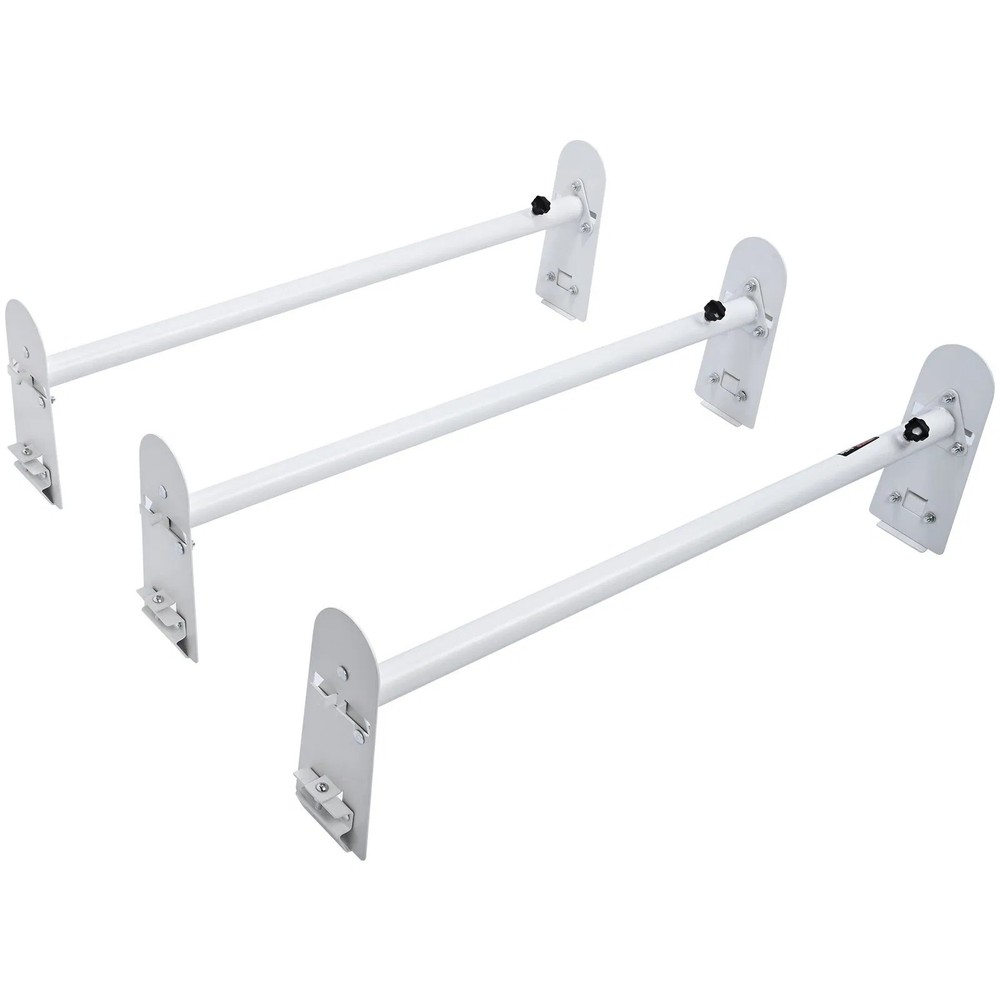 Van Roof Ladder Rack, 3 Bars Alloy Steel Roof Racks, 750 LBS Capacity Rain-Gutte