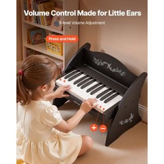 Kids Piano Keyboard, 25 Keys Wooden Digital Piano for Kids, Mini Music Education