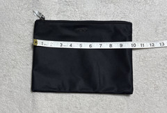 Tumi Black Nylon Zip Pouch with Snap Attachment Tabs 10 x 7 Make Up Cosmetics
