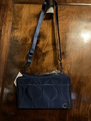 Samantha Brown Navy Quilted Crossbody Adjustable Strap, Polyester,#894919790 NWT
