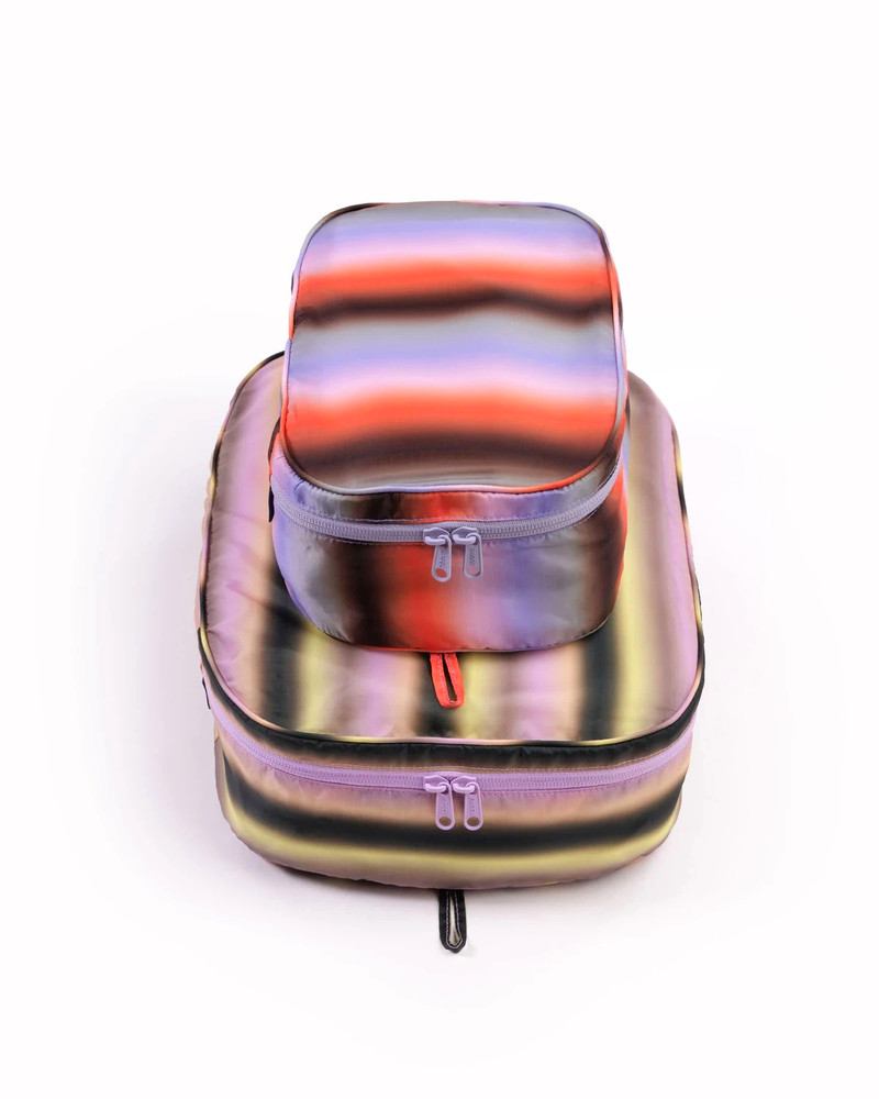 Baggu Packing Cube Set, set of 2, Multicolor, Gradient Stripes