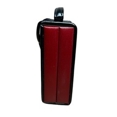DePalma Enterprises Faux Leather Red Black Trim Foldover Jewelry Travel Case EUC