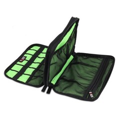 BUBM Double Layer Travel Gear Organizer Electronics Accessories Bag (M, Black)