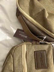 Bella Russo Toiletry Bag and Tech Case Tan Canvas Material with Zippers NEW