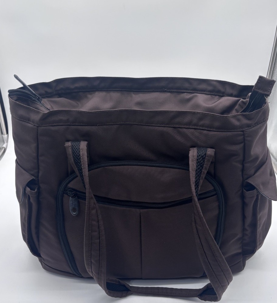 LL Bean nylon Travel Tote Or diaper Bag. Versatile Bag! Used. Brown.
