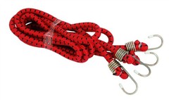 2pc 1800mm 72in Red Bungee Cord Straps 12mm with Metal Hooks