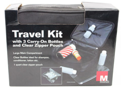 Mundi Travel Kit with 3 Carry-on Bottles and Clear Zipper Pouch. New…