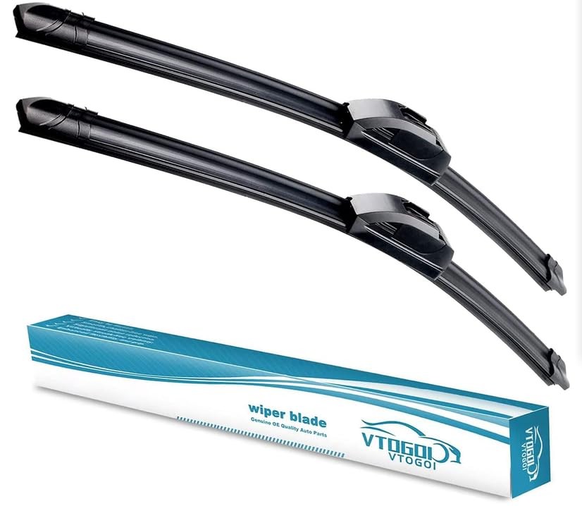 Windshield Wiper Blades 24 18 Inch J Hook All Season Natural Rubber 2 Pack