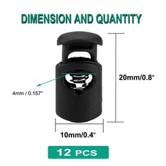 4mm Plastic Diameter Knee Spring String Stop Lock Cable 12pcs