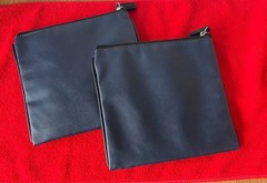2 TUMI FOR DELTA NAVY ZIPPER TRAVEL KITS POUCH BAG CASE SOFT SHELL & 1 EYE MASK
