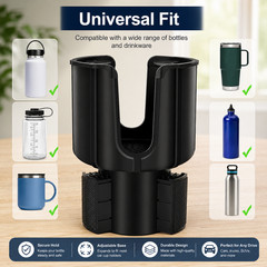 Car Cup Holder Expander Adapter Adjustable Base Fits Yeti Hydro Flask 3.2-3.8&Prime;