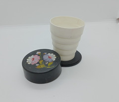 Folding Glass USSR Vintage Plastic Glass Travel Glass Painting Ukrainian Soviet