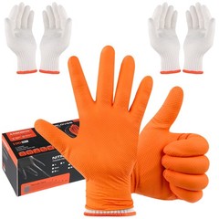 ANBOSON BBQ Gloves for Grilling Disposable Heat Resistant – X-Large, Orange