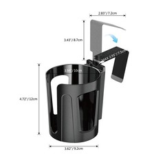 LITTLEMOLE Large Car Door Cup Holder, Vehicle Armrest Drink Black