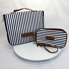 Kathy Ireland Hanging Toiletry Bag Stripe Travel Cosmetic Organizer