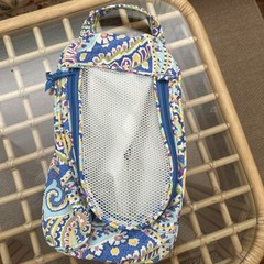 vgc Vera Bradley Capri blue Travel Packing/Shoe Bag mesh Zip Around vtg