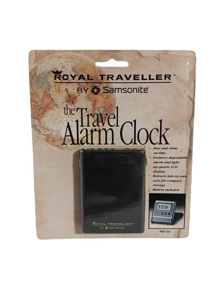 Royal Traveller by Samsonite Travel Alarm Clock #RT-03 W/ Quartz LCD Display