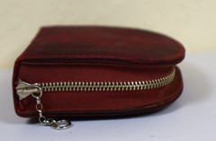Sewing Kit/Manicure Travel Kit Burgundy Brocade w/ Zipper Circa 1920 Orig Items