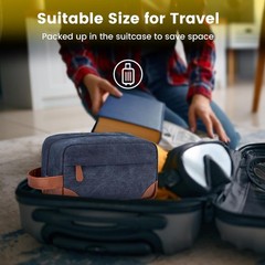 Hanging Toiletry Bag Travel Dopp Kit Canvas Shaving Organizer Large Capacity