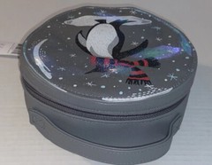 Vera Bradley Gray Whimsy Ornament Cosmetic Bag Penguin Pair, NWT