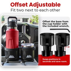 [Upgraded] Integral Ultimate Car Cup Holder Expander – 1pack, Black