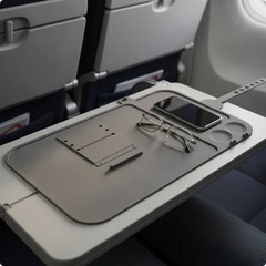 Tray Mat with Phone Stand Slim Silicone Tray Mat for Airplane, Train