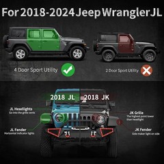 Running Boards For 18-25 Jeep Wrangler JL Black Powder Coated Side Steps Bars