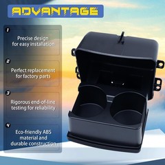 SHERXIBO Center Console Cup Holder for Rear 2011-2019, Platinum,Black