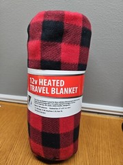 Treksafe Heated Travel Blanket Throw 12V Checkered Temperature High Low Auto New