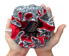 NEW Medium Size Travel Jewelry Organizer 8 Pockets Pouch Paisley Grey White Red