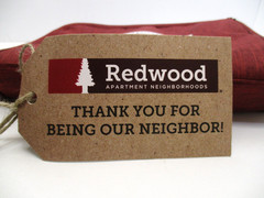Redwood Apartment Neighborhoods Red/Gray Toiletry Multi-Pocket Handle Travel Bag