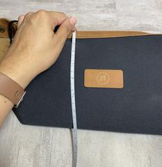Vinga Sloane Travel Toiletry Bag Navy Tan Vegan Leather Recycled Materials Eco