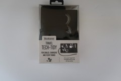 IF Bookaroo Travel Tech-Tidy Roll Up Organizer Case Cables Chargers Black NEW