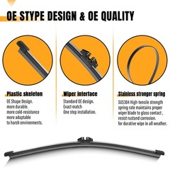 14&Prime; Rear Wiper Blade Replacement for BMW X5, Volvo V70, V90, XC40, XC70