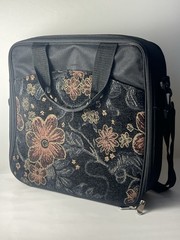 Floral Travel Organizer Bag Clear Pocket Case w/ Shoulder Strap Zipper