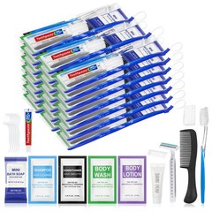 Bulk Personal Hygiene Kit – 50 Individually Wrapped 13-in-1 Travel Toiletry Set