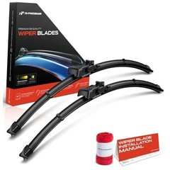 Pack of 2 Windshield Wiper Blades with Wear Indicator & Towel – Compatible