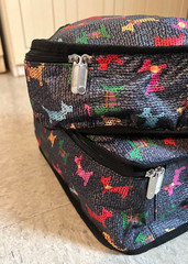 Colorful Terrier Dog Pattern Nylon Zipper Travel Packing Cubes 2 Piece Set