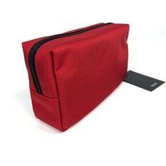 TUMI Travel Kit Medium Accessory Pouch Red with Black Trim