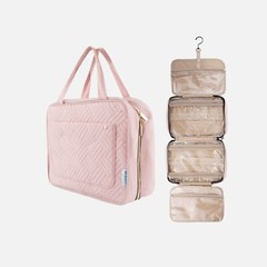 Gosofar Medium Hanging Travel Toiletry Bag 4 PVC Compartments Light Blue