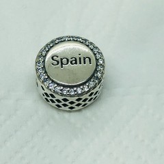 Spain Flag BEAD Charm |S925 Sterling Silver Jewelry with Gift Box