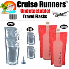 Cruise Flask Kit Runners Rum Sneak Smuggle Alcohol Liquor Bag Booze Wine Plastic