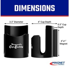 Master Magnetics Magnetic Cup Holder – Caddy for Bottles, 1 Count, Black
