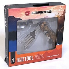 Caribee Pocket Utensil Tool 1405- Camping Tool- Knife, fork, spoon & bottle open