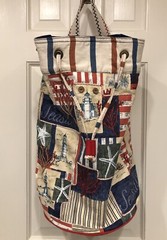 Paul Brent Seaside Beach Drawstring Canvas Bucket Tote – Large – New