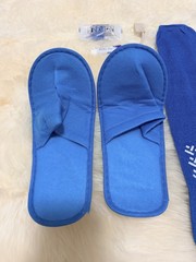 Set Of Airplane Hotel Travel Slippers, Socks, Earplugs, Toothpaste, & Toothbrush