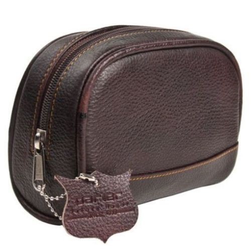 SMALL Deluxe Handmade Leather Toiletry Bag (Dopp Kit) from Parker Safety Razor